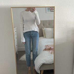 White Free People Top with Open Side Tie Detail